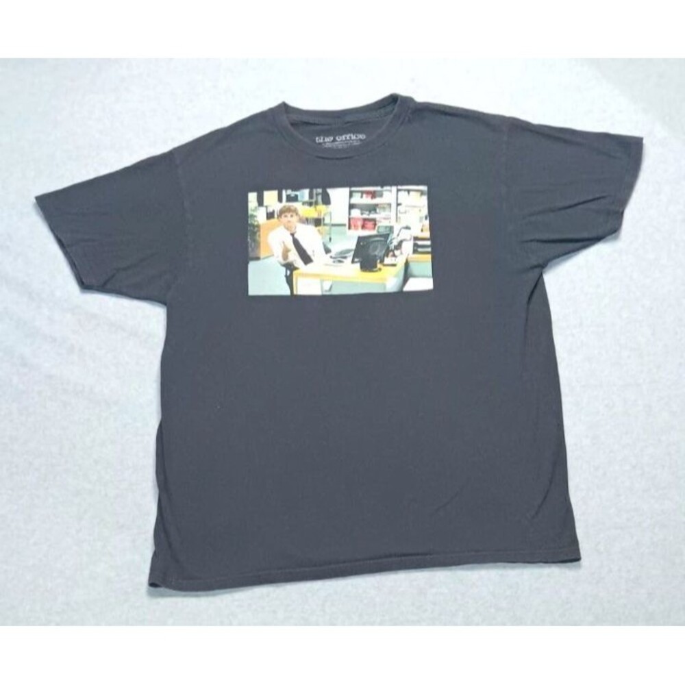 The Office TV Show Graphic Short Sleeve Shirt Jim "Thumbs Up" Mens Size L Black